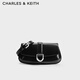 CHARLES&KEITHGabine馬蹄扣腋下包法棍包生日禮物七夕禮物SL2-20671686 Noir黑色 小包