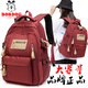 巴布豆（BOBDOG）書(shū)包女生初高中學(xué)生背包輕便大容量4-6年級小學(xué)生減負雙肩包男孩 大號【建議135cm以上】玫瑰紅色