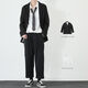 星禾萊休閑西服男秋季搭配套裝痞帥學(xué)生高校JK小西裝外套dk制服男 外套黑+襯衫白 L 110-125斤