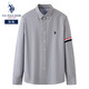 U.S. POLO ASSN.保羅官方授權襯衫男長(cháng)袖春夏季商務(wù)休閑正裝白襯衣男外套男 灰色 3XL 180/104B