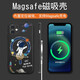 美十美分（MSMF） 磁吸magsafe手機殼適用蘋(píng)果無(wú)線(xiàn)充電動(dòng)畫(huà)宇航員時(shí)尚液態(tài)硅膠情侶男女款保護套 蘋(píng)果系列【磁吸質(zhì)感黑】宇航員男-77697孔位 iPhone 14 Pro