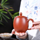 陶曦紫砂杯小號(hào)容量杯宜興手工紫砂朱泥大紅袍茶杯泡茶杯紫砂主人杯辦公杯子茶具龍蛋杯紫砂杯女士款 朱泥龍蛋杯