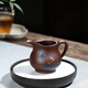 茗陽(yáng) 宜興紫砂公道杯全手工原礦老紫泥國(guó)工分茶器帶把泥繪茶海酒樽 連年有余