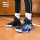 鴻星爾克（ERKE）童鞋中大童球鞋兒童24新品男童旋鈕扣緩震籃球鞋正黑/電藍紫38