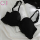 俏曼芬內衣女無(wú)肩帶文胸防滑小胸聚攏薄款胸罩日系少女收副乳無(wú)鋼圈套裝 黑色（單件） M 34/75(AB通杯厚約1CM)