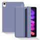 Tensam 適用iPad mini6保護套iPad mini5/4代三折支架保護殼1/2/3代平板 薰衣草灰【蜂窩三折皮套】智能休眠 iPadmini 6【8.3英寸】
