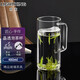 明尊（LIGHTKING）手工吹制創(chuàng  )意月牙過(guò)濾杯玻璃茶杯茶水分離綠茶杯帶把辦公茶杯單人 CP'43（480ml）