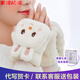 素錦初瀾可愛(ài)兔子冬季手套女學(xué)生露指兩用手套冬天保暖卡通翻蓋禮物送女友 奶白色
