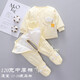 新生嬰兒衣服冬天加厚分體套裝03月秋冬季初生寶寶包腳棉服和尚服 【夾棉中厚】暖陽(yáng)黃 59cm 8-13斤寶寶