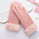 時(shí)尚風(fēng)格袋鼠手套女冬季保暖加絨加厚戶(hù)外防風(fēng)寒騎車(chē)運動(dòng)時(shí)尚分指觸屏女士手套 粉色
