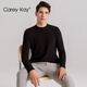 Carey Kay【商場同款】Carey Kay男士保暖內(nèi)衣男德絨發(fā)熱休閑商務可外穿保 黑色 XL