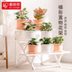 愛(ài)麗思（IRIS）花架塑料露臺臺階花盆架子園藝用品陽(yáng)臺種菜盆支架花架落地式 WS900白三層寬90*高67*進(jìn)深75cm