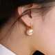 伊黛兒高級(jí)感耳環(huán)女王妃款小眾仿大珍珠耳飾釘耳墜扣2025年新款潮 E0628金色_香檳金耳環(huán)