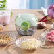 幸福媽咪 多功能迷你手動(dòng)拉蒜器食物處理器小豬蒜泥器機(jī)寶寶輔食料理機(jī) 綠色