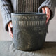 掬涵非洲元素復古黑陶色水泥裝飾花器花盆土培歐式庭院園藝盆栽綠植盆 特大(底部帶孔) 特大