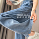 序匠（xujiang）天絲牛仔闊腿褲女夏季薄款高腰垂感超軟顯瘦百搭直筒褲女 藍色-正?？?身高158-168) S(建議體重85-95)