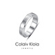 Colaivkloia情侶戒指男女對戒白金色素戒飾品首飾520情人節生日禮物送男女友 Tk322白金色素戒單個(gè)（送 皮繩 美碼9號