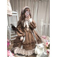 閃動少女（SHANDONGSHAONV）洛麗塔裙子全套女2020新款Lolita公主裙學生洋裝連衣裙OP長袖正新 【全套】咖啡色（裙子+發(fā)飾+裙撐+飛機盒） M （小碼）