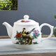 祥燕（xiangyan） 大容量家居茶壺帶過(guò)濾網(wǎng)1000ml辦公茶水壺大號泡茶壺青瓷冷水壺 富貴牡丹