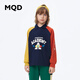 MQD男童POLO衫春季新品兒童長袖T恤膠印撞色上衣 藏青色 170 (3XL)