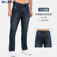 BILLION純棉牛仔褲男直筒中腰四季款秋冬厚款輕商務(wù)休閑褲子中青年B15114 厚款 702深藍（12.5盎） 38 (2.91尺)
