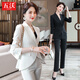 五沃職業(yè)裝女裝套裝燕尾小西裝外套女氣質(zhì)神范主持人正裝修身工作服 白色外套+西褲 M