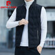 皮爾卡丹輕薄款羽絨馬甲男潮保暖無(wú)袖背心外套2026冬季80白鴨絨男士馬甲 黑色 XL