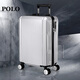 POLO 拉桿箱男女通用登機箱萬(wàn)向輪行李箱大容量出差旅行箱Polo080551 銀色 拉鏈