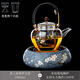 鑫璟仁 蒸汽煮茶壺玻璃加厚大容量燒水壺家用電陶爐景泰藍(lán)煮茶器套裝茶爐養(yǎng)生壺 喜上眉梢-羅漢壺+有田燒爐