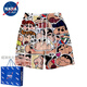 NASALIKE聯(lián)名短褲男夏季外穿2023新款蠟筆小新寬松居家休閑褲情侶海邊沙灘 新不規則 XL 115-130斤