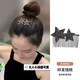 束芬五角星星水鉆發(fā)梳倒插梳發(fā)卡發(fā)夾劉海前額后腦勺固定碎發(fā)整理神器 C3X801黑灰+銀白（兩只裝）