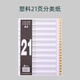 富得快 A4索引紙 11孔PP彩色 紙質(zhì) 5/10/12/21/31格 分頁(yè)紙 文件隔頁(yè)紙 分類(lèi)卡 FD2100數(shù)字【塑料索引紙】21格 單份