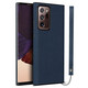 【頭層真牛皮】iCoverCase三星note20ultra手機(jī)殼note20保護(hù)套全包防摔真皮套 三星note20Ultra藍(lán)色+掛繩【黑邊荔枝紋】