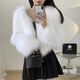 傲列2025秋冬加密雙面編織貉子毛皮草外套女短款毛毛大衣年輕新款海寧 白色 均碼