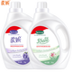 柔妮 洗衣液手洗機洗12斤套裝3kg*2瓶 【薰衣草+百合】3kgX2香型
