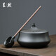 呈然 陶瓷煮茶器煮茶爐古法圍爐煮茶碗帶蓋泡茶養(yǎng)生壺陶壺茶具套裝 火山石觀山煮茶碗（四件套）