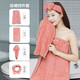 沐凡浴巾女士可穿浴巾成人浴袍套裝浴裙抹胸浴巾可愛(ài)家用吸水裹巾速干 橘粉色（4件套 ）