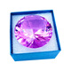 戎夏兒童水晶鉆石玩具配禮盒七彩仿真大鉆石透明玻璃寶石女孩生日禮物 8厘米鉆石/紫色+禮盒