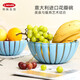 Guzzini 北歐花瓣沙拉碗意大利進(jìn)口創(chuàng)意水果盤水果碗 藍(lán)色25cm