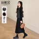 絲柏舍單排扣套裝2025秋裝新款女裝小香風(fēng)馬甲搭連衣裙兩件套