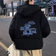 AKALIN NIE棉衣男士秋冬季2024新款潮流寬松卡通棉服韓版情侶面包服ins外套 機器貓棉衣#黑色 XL 建議115-135斤