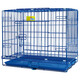 樂(lè )佳【熱賣(mài)推薦】狗籠寵物籠加粗鋼絲小中大型犬貓籠兔籠折疊帶托盤(pán) 納米藍2.5英尺35斤內