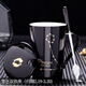 錦順鑫榮十二星座創(chuàng)意個(gè)性杯子陶瓷馬克杯帶蓋勺家用喝水杯子辦公茶杯情侶 黑色雙魚(帶蓋勺) 401-500ml