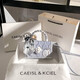 CAEISL & KCIEL小&ck2025新款女包送女友生日禮物高級莫奈風(fēng)壓紋絲巾小方包 收藏加購贈送禮盒 專(zhuān)柜高檔品質(zhì)