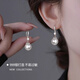 BJYLS999足銀耳釘人造珍珠耳環(huán)女2025高級養(yǎng)耳洞耳墜氣質(zhì)純銀耳飾禮物 一對
