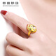 微奢妙珠黃金花木蘭臉譜戒指女款3D硬金個(gè)性時(shí)尚指環(huán)中國風(fēng)999足金食指戒 19號約3.6克