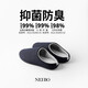 NEIBO乳膠棉拖鞋男冬季室內軟底羊毛踩屎感防臭防滑靜音保暖加大碼家居 釉藍 43-44