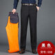冬天爸爸褲加厚加絨褲男高腰寬松休閑褲中老年外穿保暖長(cháng)褲男士商務(wù)大碼直筒褲中年男士西裝褲秋冬父親褲子 加厚【黃金絨】黑色 36【腰圍2尺9】
