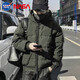Colombass NASA潮牌羽絨服男冬季男士加厚短款潮流寬松連帽羽絨冬裝外套 軍綠色(升級(jí)款) L(建議115-130斤)