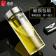 希諾玻璃杯大容量單層加厚水杯商務辦公帶濾網(wǎng)泡茶杯車載便攜透明杯子 XN-6017-530ml【帶杯刷杯套】